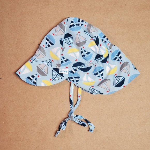 I Play Sun Protection Hat 0-6 Months Blue - Picture 5 of 8